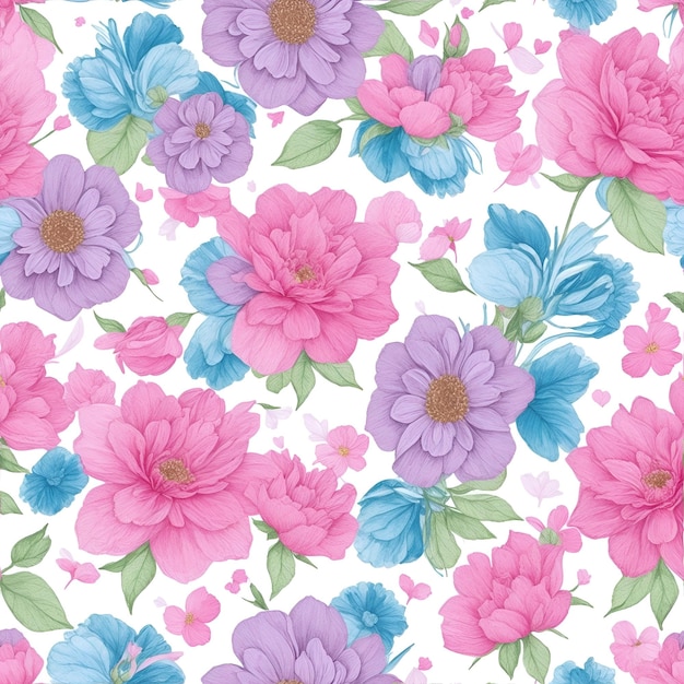 beautiful floral flower seamless pattern background for premium product ai generated