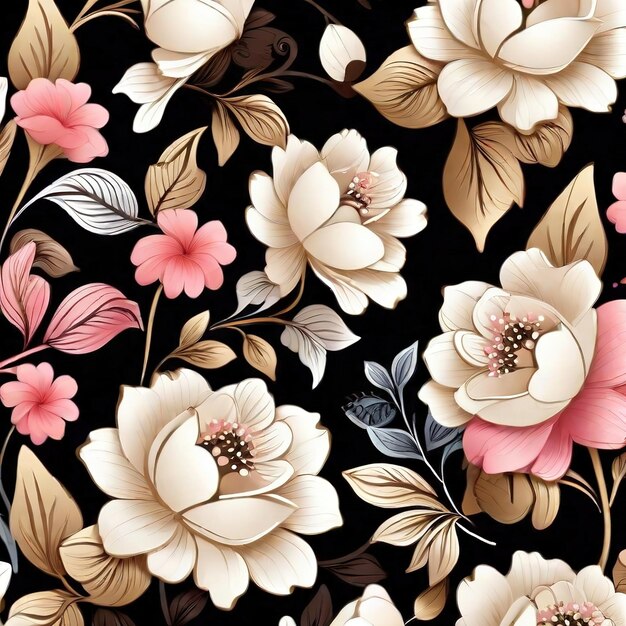 beautiful floral flower seamless pattern background for premium product ai generated