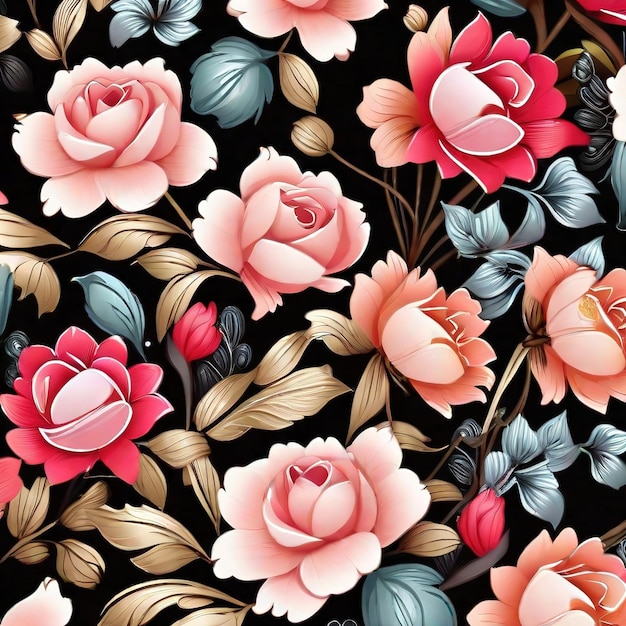 beautiful floral flower seamless pattern background for premium product ai generated