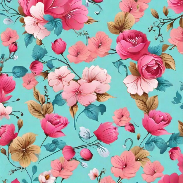 beautiful floral flower seamless pattern background for premium product ai generated