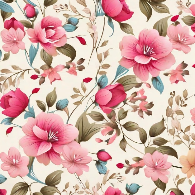 beautiful floral flower seamless pattern background for premium product ai generated