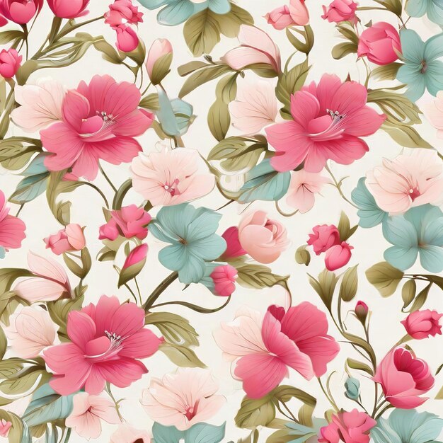 beautiful floral flower seamless pattern background for premium product ai generated