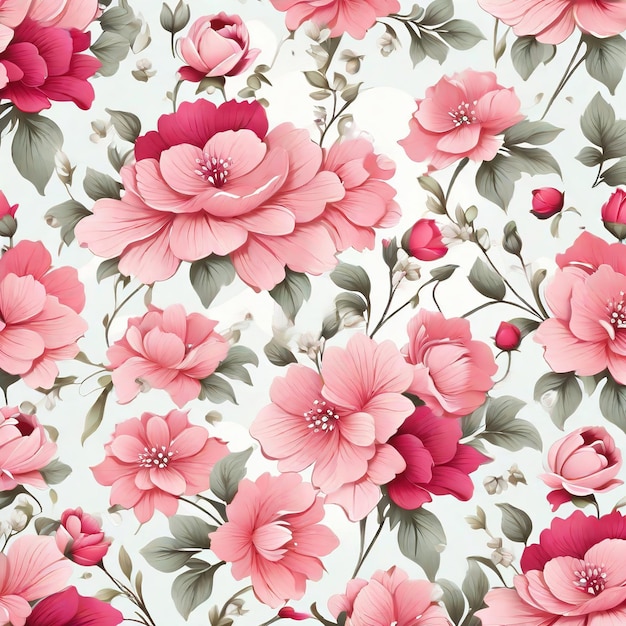 Photo beautiful floral flower seamless pattern background for premium product ai generated