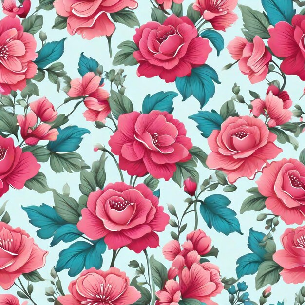 beautiful floral flower seamless pattern background for premium product ai generated