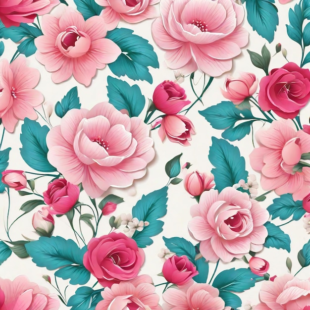 beautiful floral flower seamless pattern background for premium product ai generated