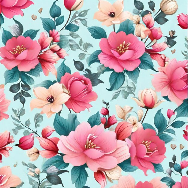 beautiful floral flower seamless pattern background for premium product ai generated