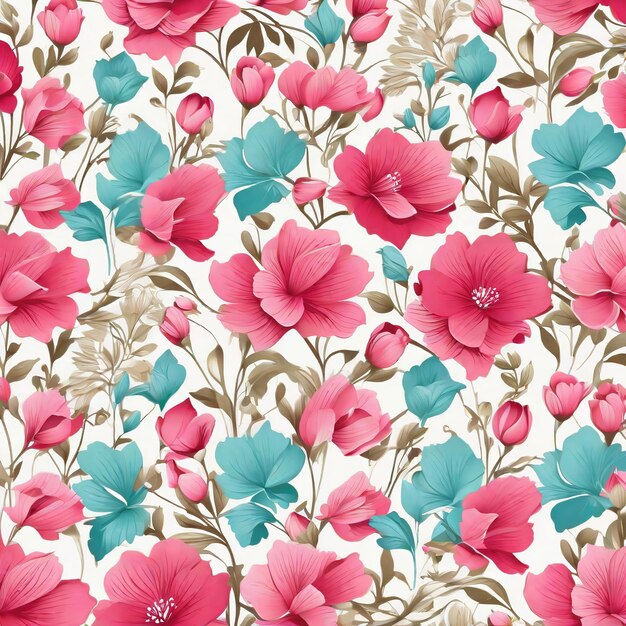 beautiful floral flower seamless pattern background for premium product ai generated