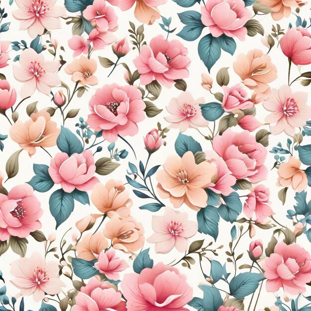 Photo beautiful floral flower seamless pattern background for premium product ai generated