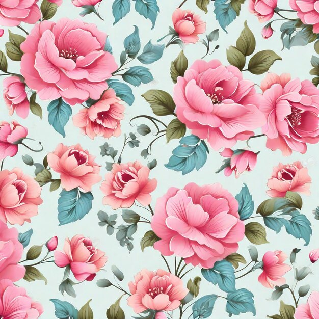 beautiful floral flower seamless pattern background for premium product ai generated