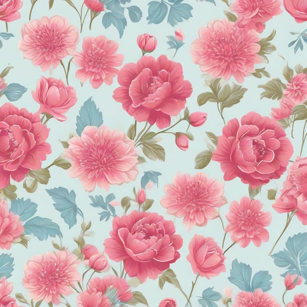 beautiful floral flower seamless pattern background for premium product ai generated