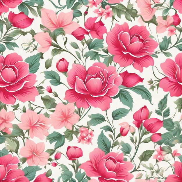 beautiful floral flower seamless pattern background for premium product ai generated