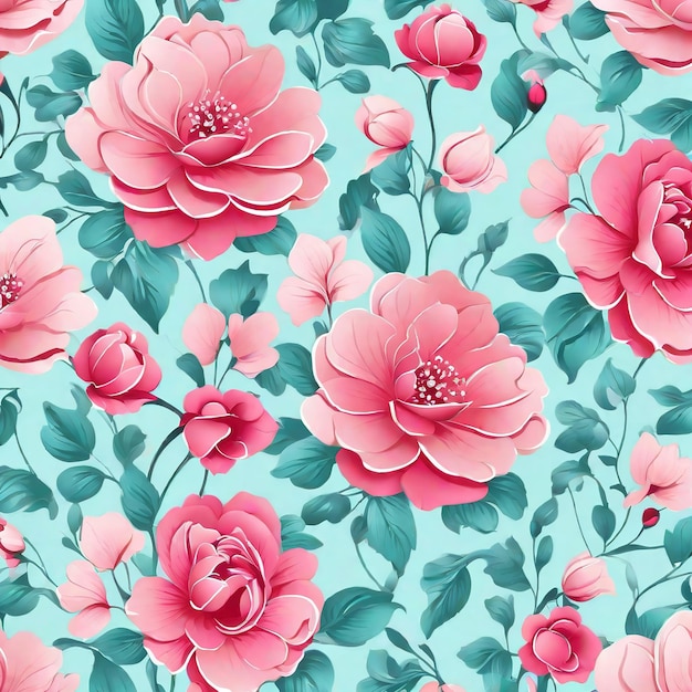 beautiful floral flower seamless pattern background for premium product ai generated