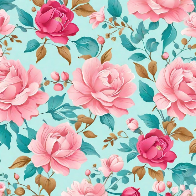 beautiful floral flower seamless pattern background for premium product ai generated