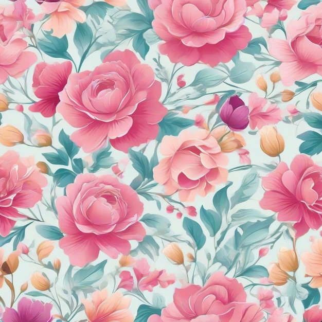 beautiful floral flower seamless pattern background for premium product ai generated