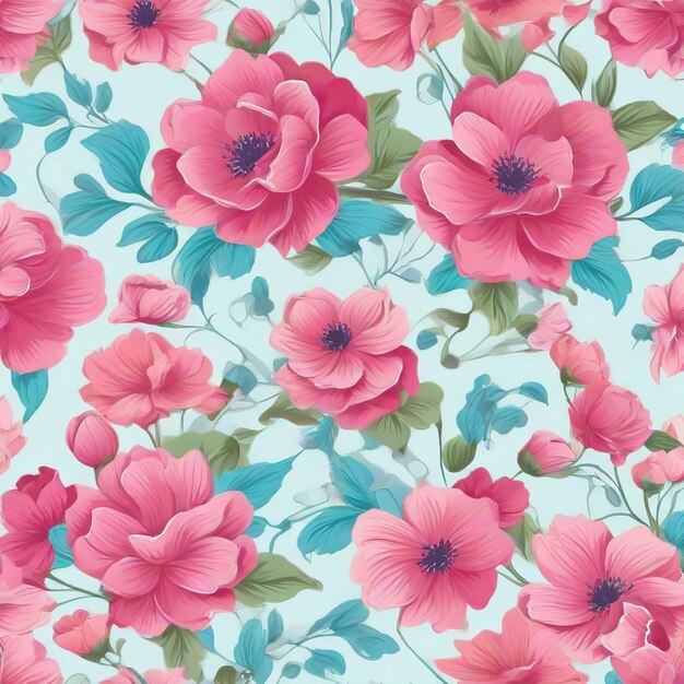 beautiful floral flower seamless pattern background for premium product ai generated