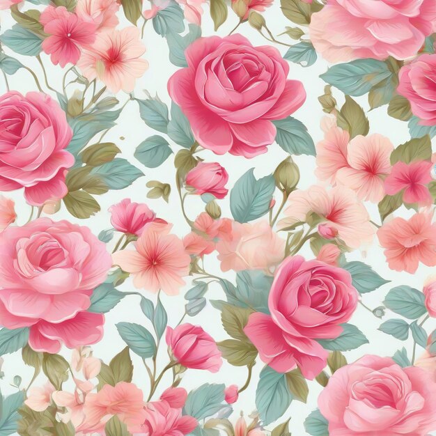 beautiful floral flower seamless pattern background for premium product ai generated