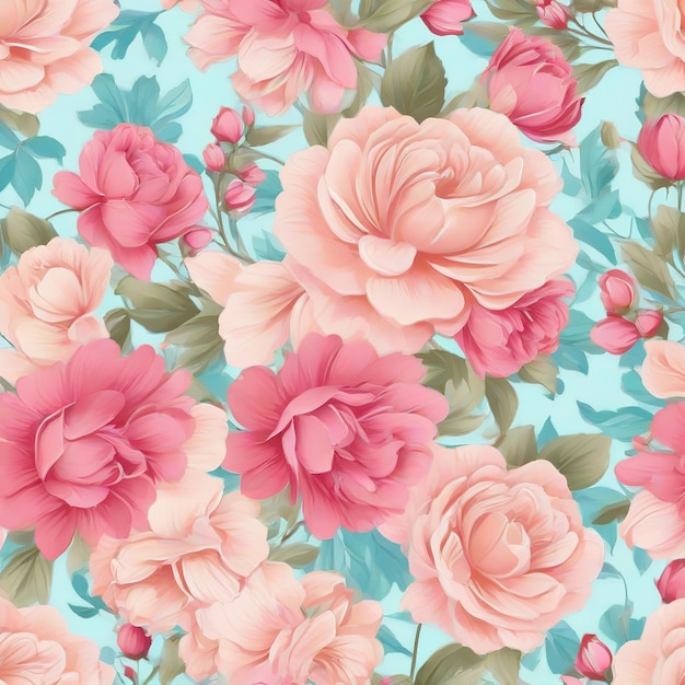 beautiful floral flower seamless pattern background for premium product ai generated