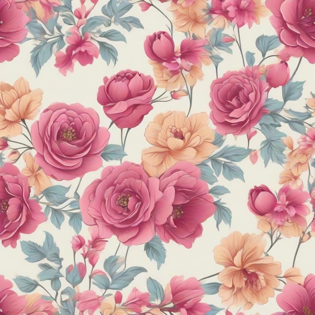 beautiful floral flower seamless pattern background for premium product ai generated