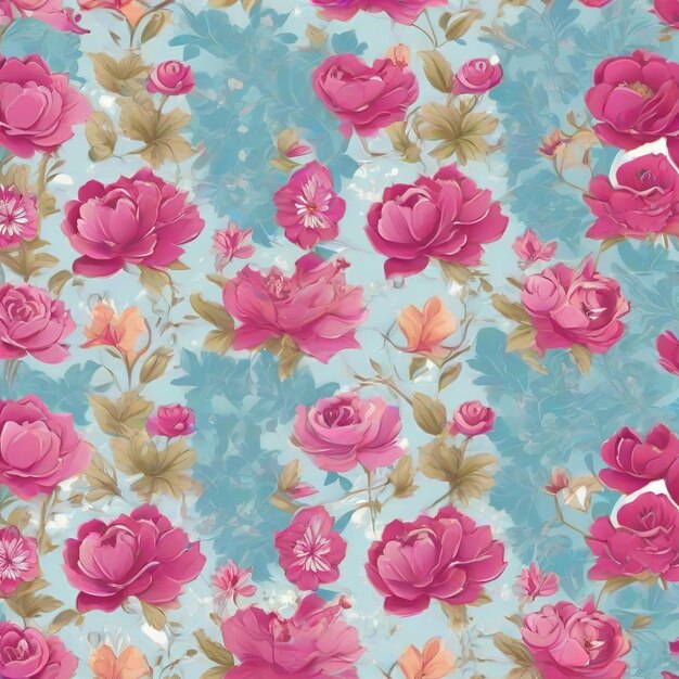 beautiful floral flower seamless pattern background for premium product ai generated