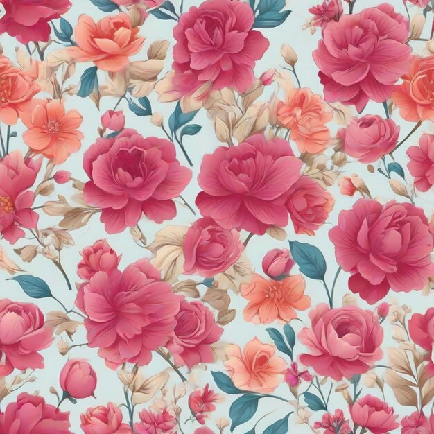 beautiful floral flower seamless pattern background for premium product ai generated