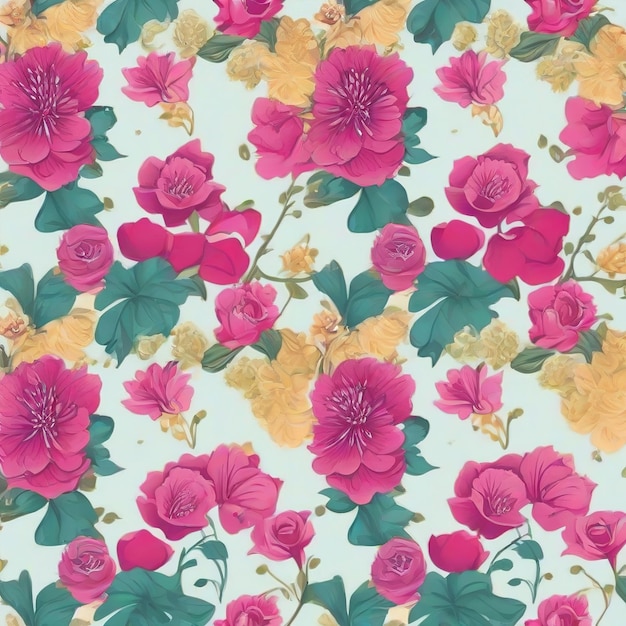 beautiful floral flower seamless pattern background for premium product ai generated