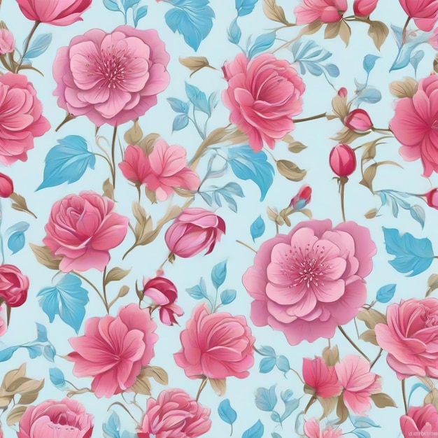 beautiful floral flower seamless pattern background for premium product ai generated