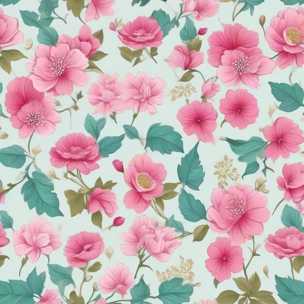 Photo beautiful floral flower seamless pattern background for premium product ai generated