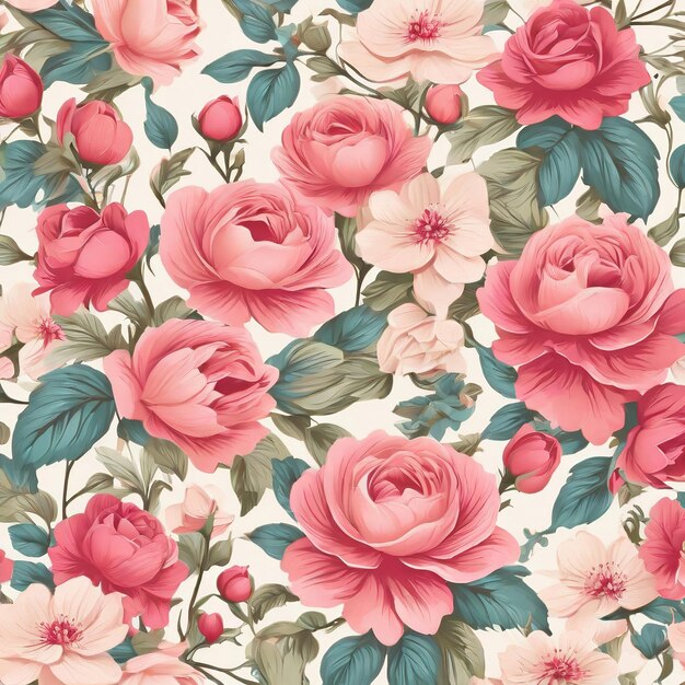 Beautiful floral flower seamless pattern background for premium product ai generated