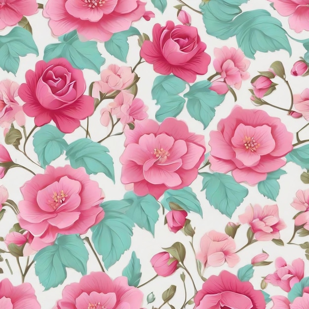 beautiful floral flower seamless pattern background for premium product ai generated