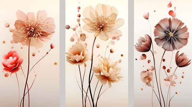 Beautiful floral flowers with frame and colored flowers background images