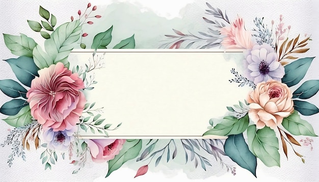 beautiful floral frame background with soft colors