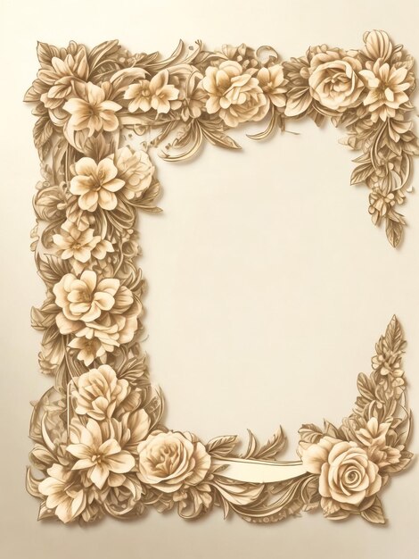 Photo beautiful floral frame decor design of nice shape