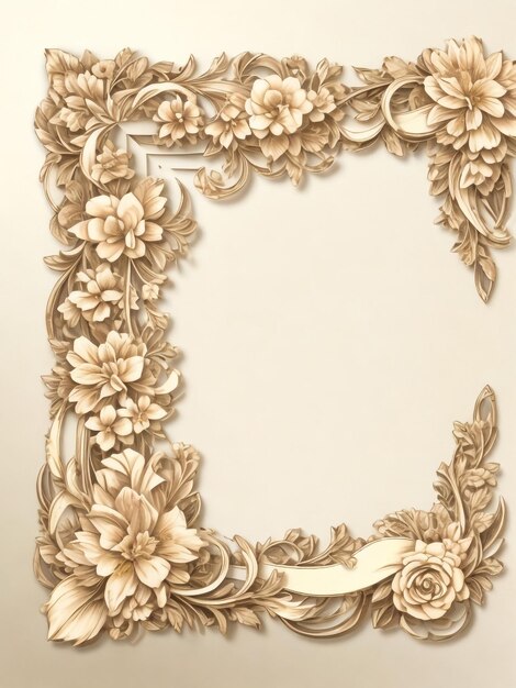 Photo beautiful floral frame decor design of nice shape