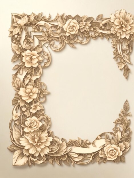 Photo beautiful floral frame decor design of nice shape