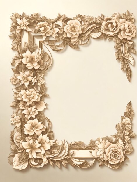 Photo beautiful floral frame decor design of nice shape