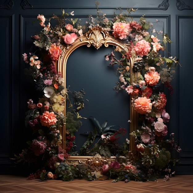 Beautiful floral frame wedding Invitation Card Template