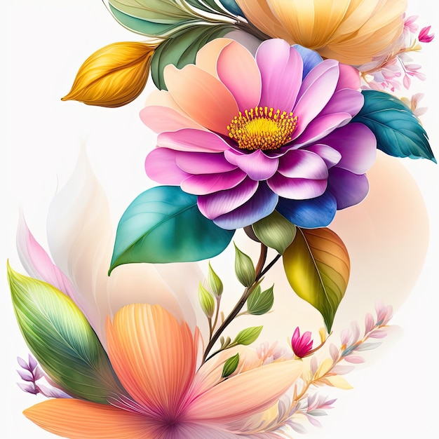 Beautiful Floral Ornament Watercolor