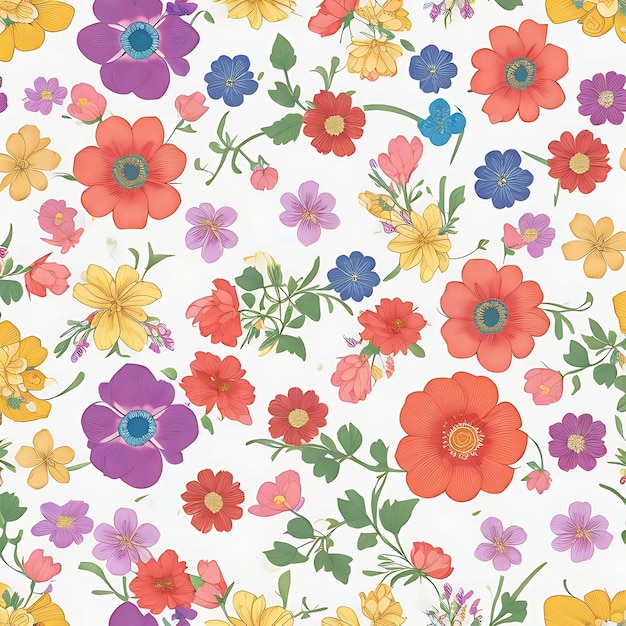 Beautiful floral pattern background with flowers generative ai