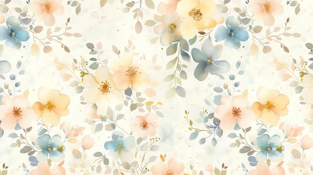 A beautiful floral pattern with a soft watercolorlike texture