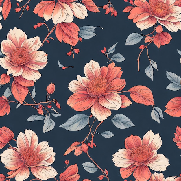 Beautiful floral seamless pattern design