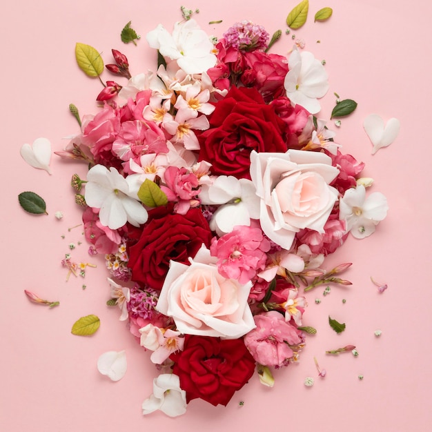 Фото Красивая цветочная концепция дня святого валентина