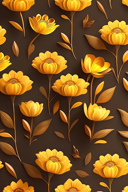 美しい花の壁紙黄金の花の背景