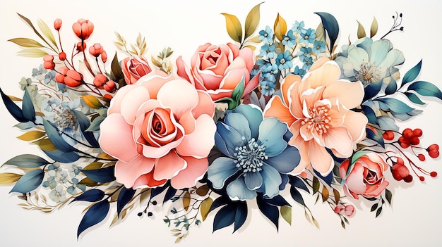 Beautiful floral watercolor painting