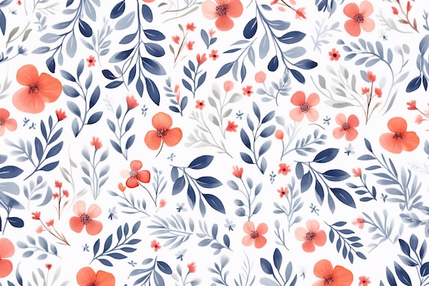 Beautiful Floral Watercolor Pattern Background