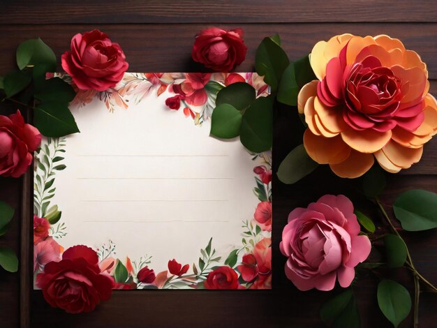 美しい花の結婚式の招待カードの背景デザイン 最高品質のリアルなバナーテンプレート