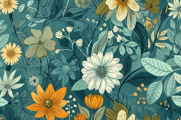 Beautiful floral with blue background