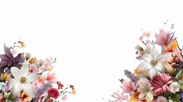 Foto bello spazio vuoto della decorazione dell'arco del fiore per testo su fondo bianco