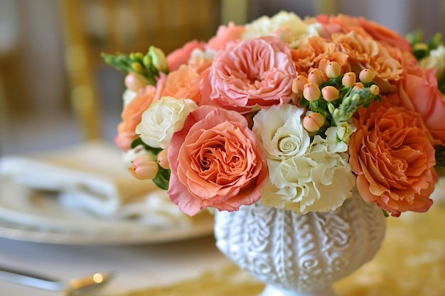 Beautiful flower arrangement for a wedding