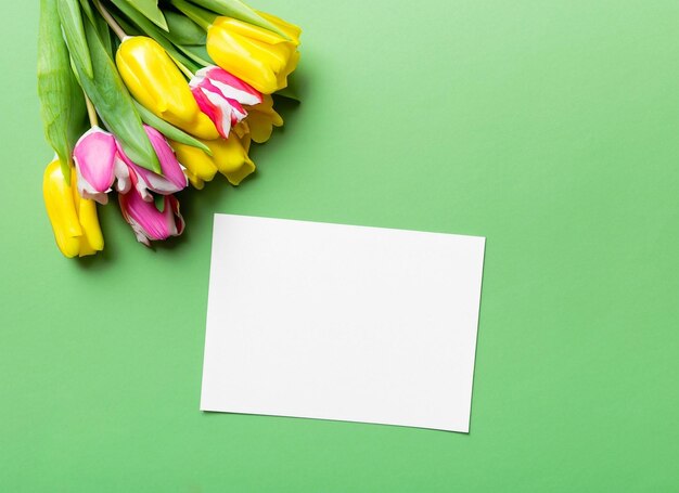 Beautiful flower background with white art board