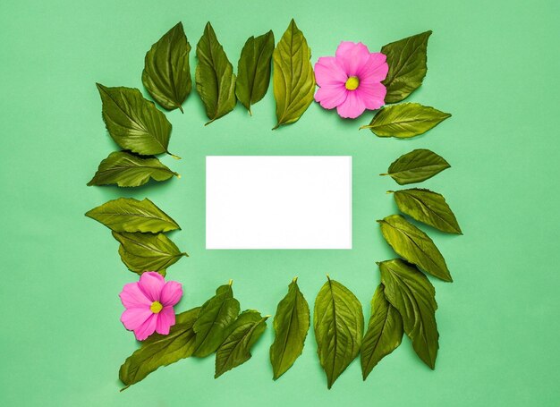 Beautiful flower background with white art board
